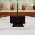 CHANEL LONG WALLET DARK BROWN CAVIAR LEATHER FOLDING WALLET
