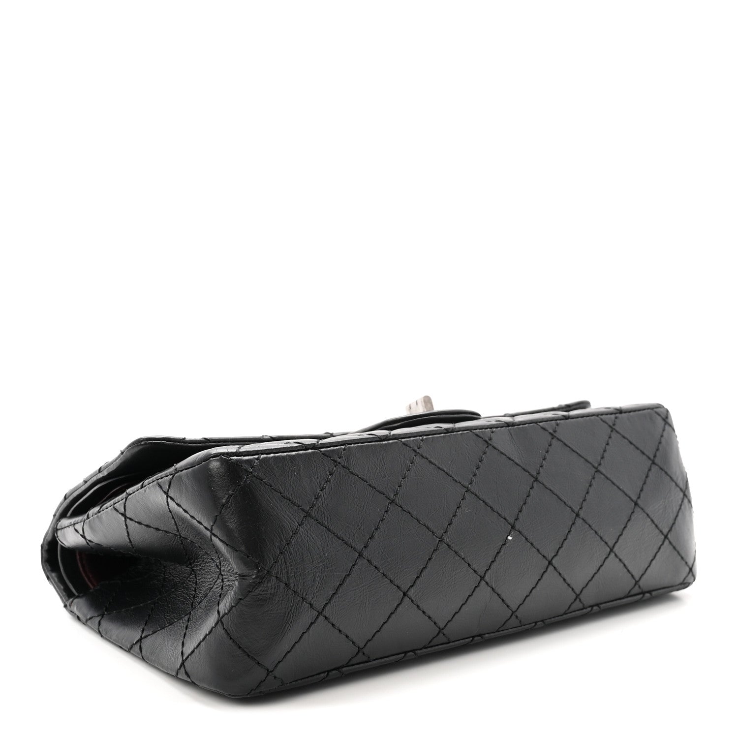 Aged Calfskin Quilted 2.55 Reissue 225 Flap Black