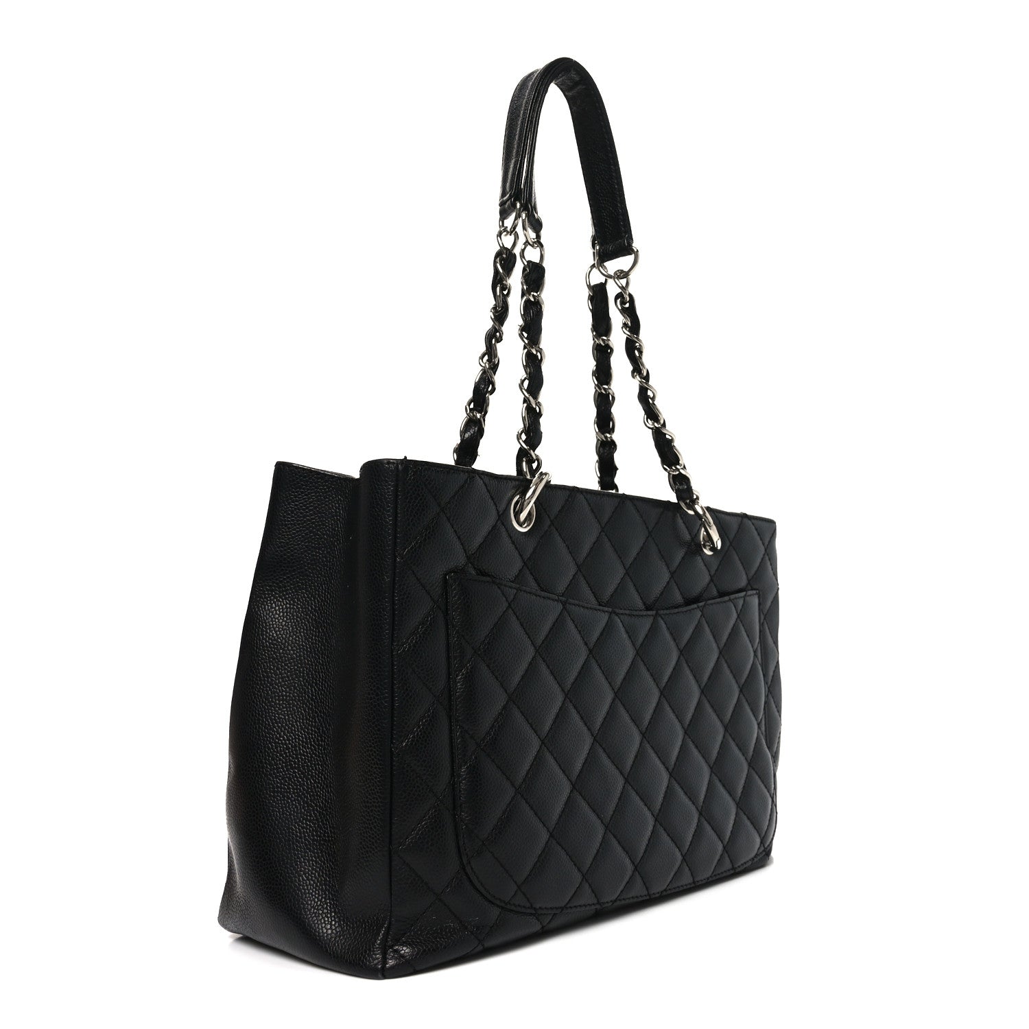 Caviar Quilted Grand Shopping Tote GST Black