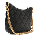 Lambskin Quilted CC Chain Hobo Black