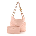 Shiny Calfskin Quilted Small Chanel 22 Light Pink