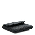 Jersey Quilted Micro Flap Bag Black