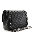Lambskin Quilted Jumbo Double Flap Black