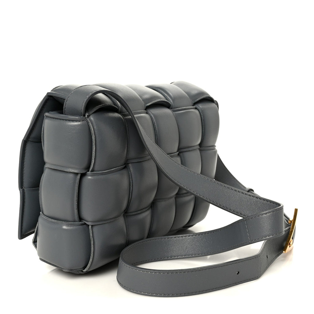 Nappa Maxi Intreccio Padded Cassette Crossbody Bag Thunder
