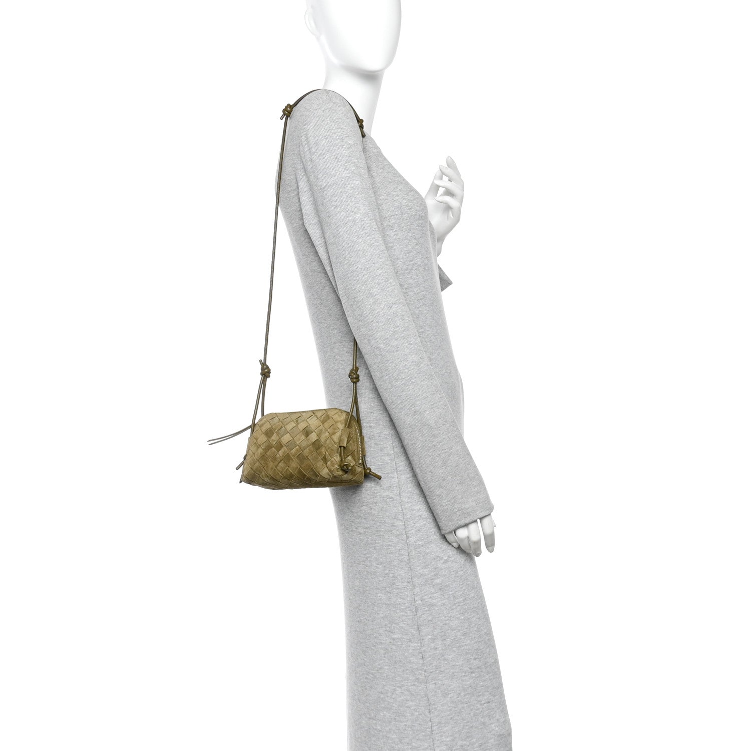 Suede Intrecciato Concert Pouch Mud