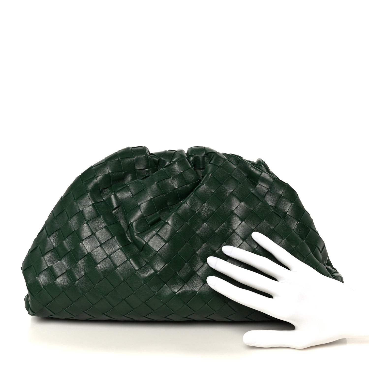 Nappa Maxi Intrecciato The Pouch Oversized Clutch Racing Green