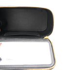 Patent Enamel Quilted Small Coco Hearts Vanity Case With Chain Black
