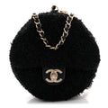 Tweed Coco Beach Barrel Shoulder Bag Black