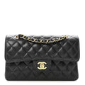Caviar Quilted Small Double Flap Black