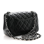 Lambskin Quilted Mini Rectangular Flap Black