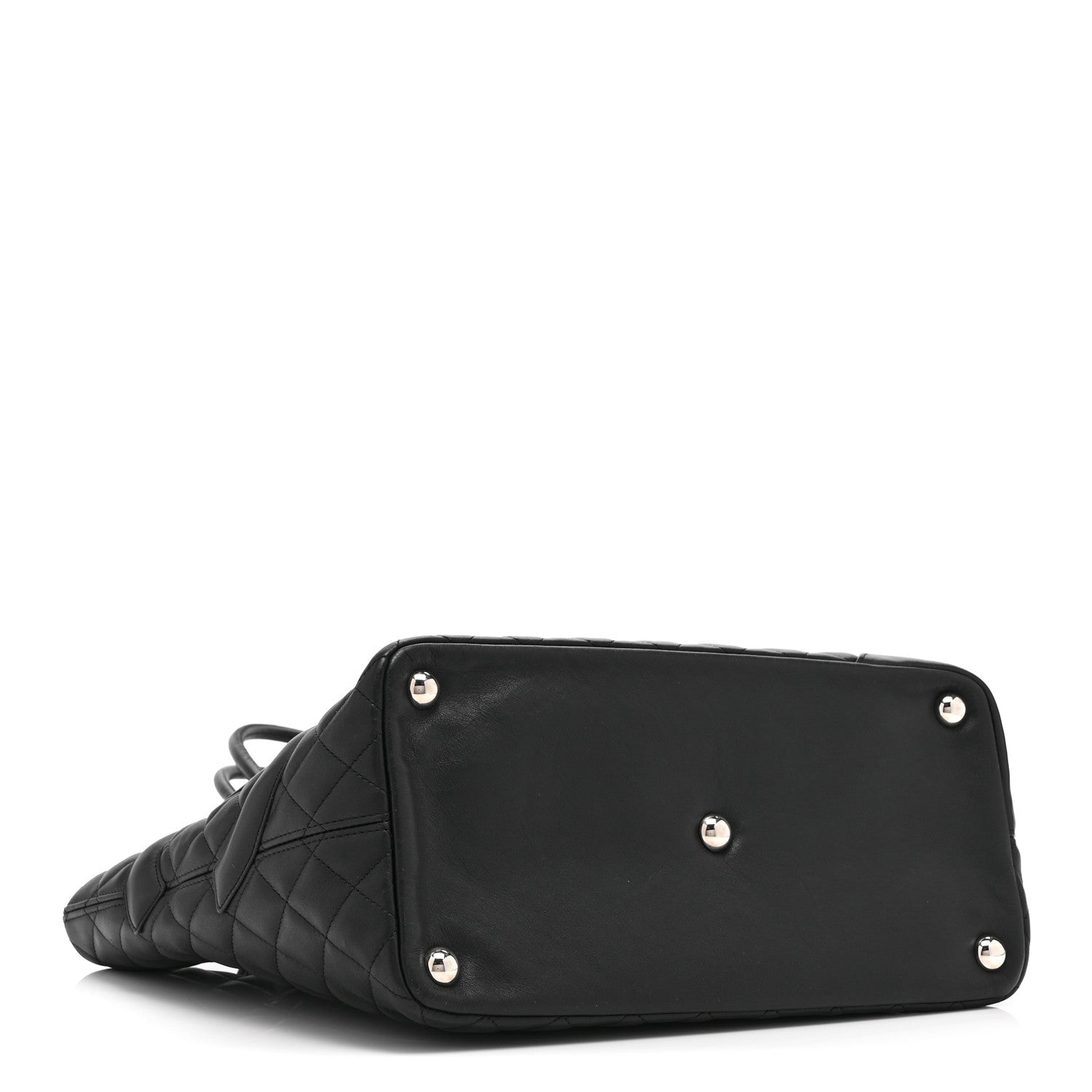 Calfskin Quilted Large Cambon Tote Black