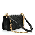 Caviar Quilted Medium Boy Flap Black