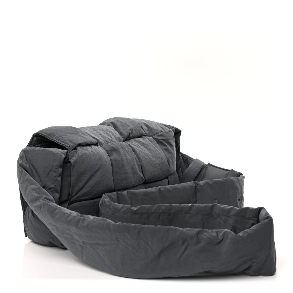 Nylon Intrecciato Padded Tech Cassette Bag Dark Grey