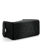 Washed Denim Quilted Small Chanel 25 Handbag Black