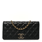 Lambskin Quilted CC Clutch On Chain Black
