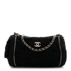 Tweed Coco Beach Barrel Shoulder Bag Black