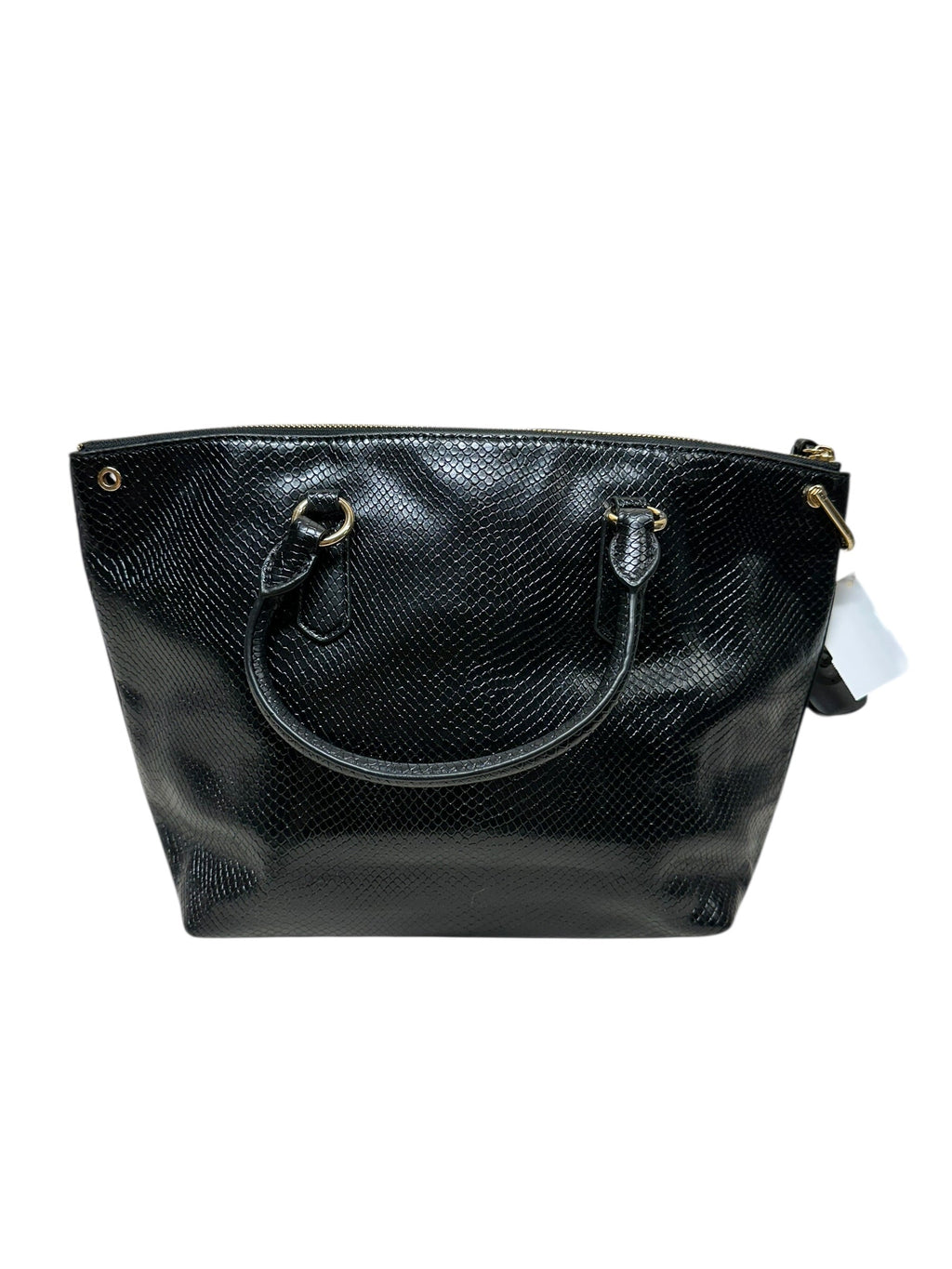 Handbag Designer By Michael Kors In Black & Gold, Size:Medium