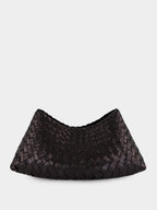 Comporta Black Woven Leather Clutch