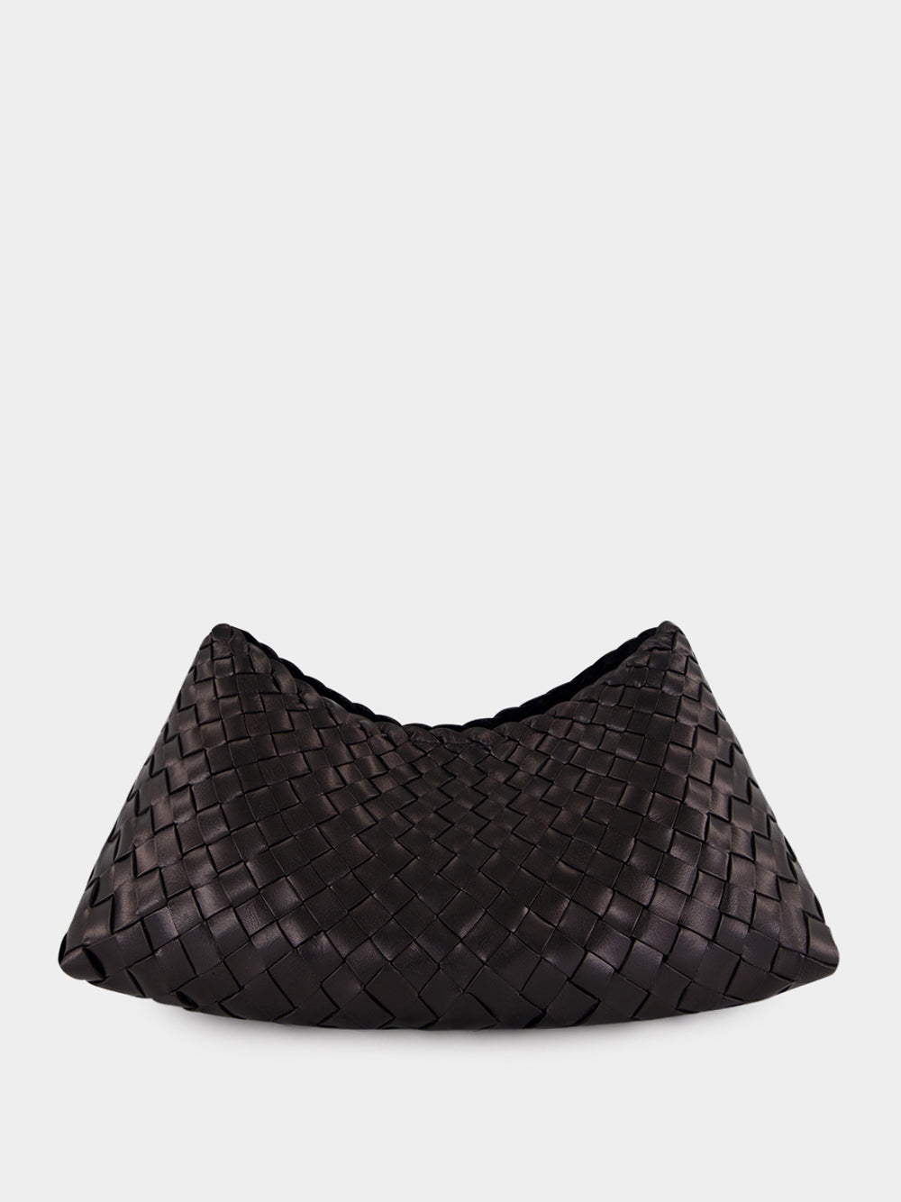 Comporta Black Woven Leather Clutch