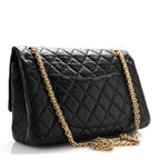Aged Calfskin Quilted 2.55 Reissue 226 Flap Black