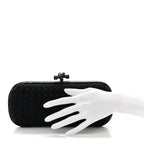 Satin Ayers Intreccio Impero Stretch Knot Clutch Black