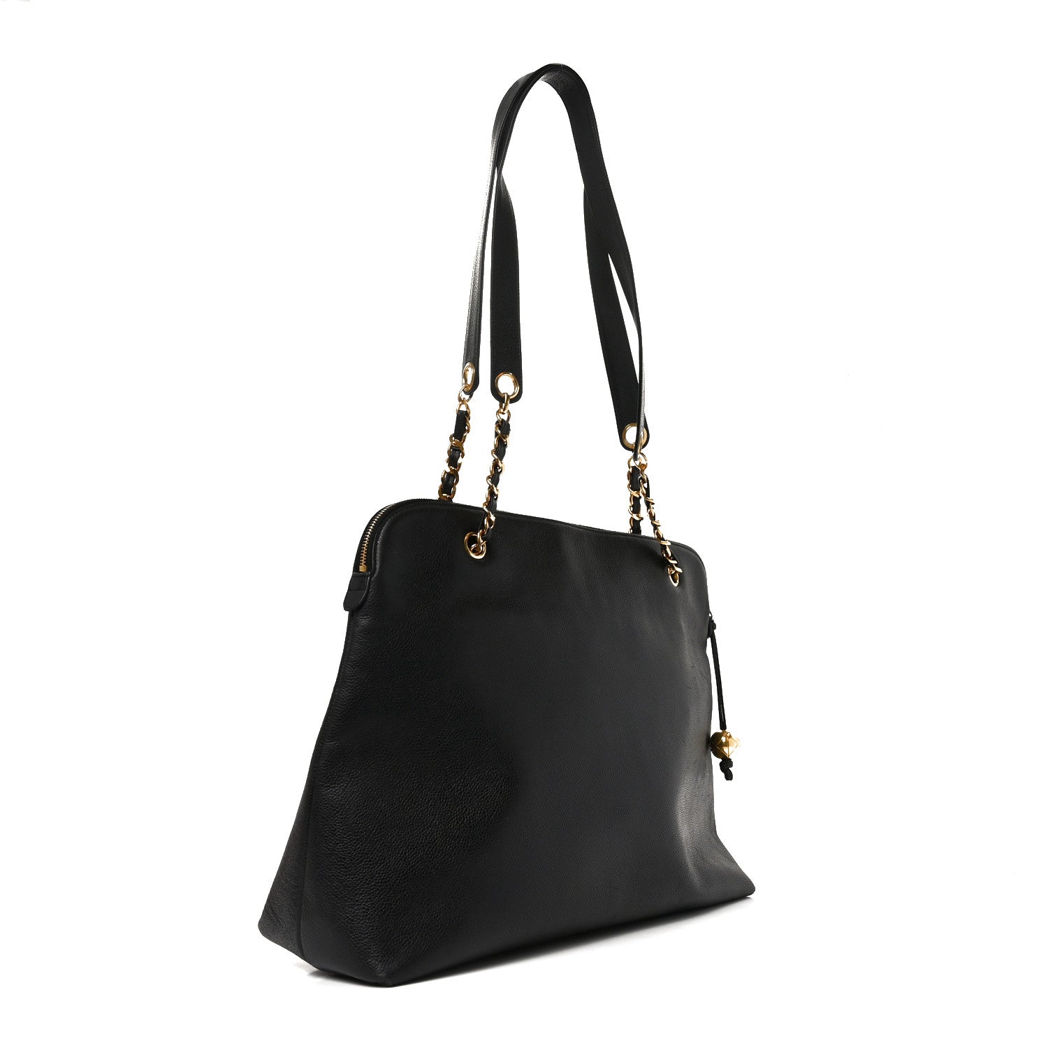 Caviar Large CC Shoulder Bag Black