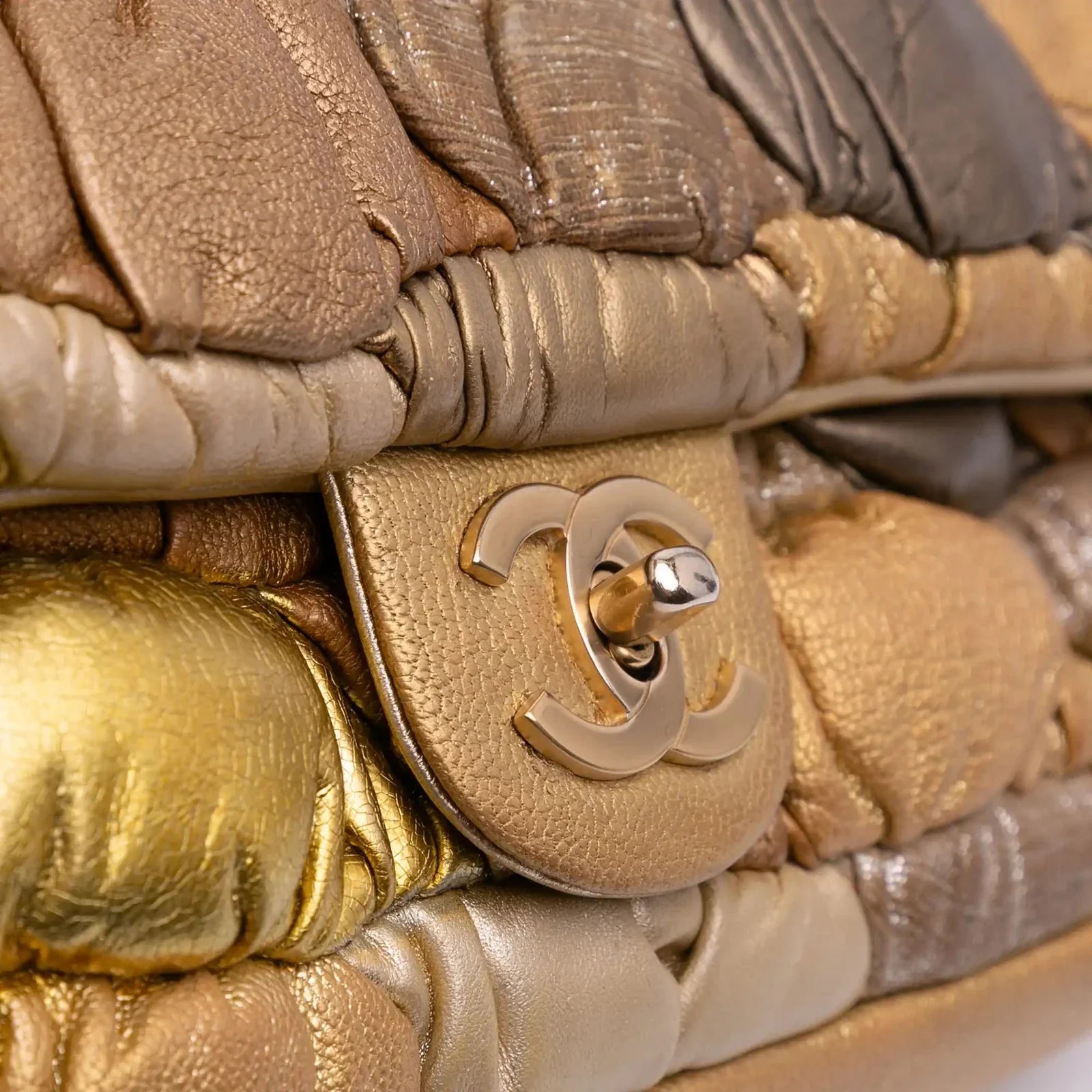 Chanel CC Metallic Lambskin Patchwork Flap