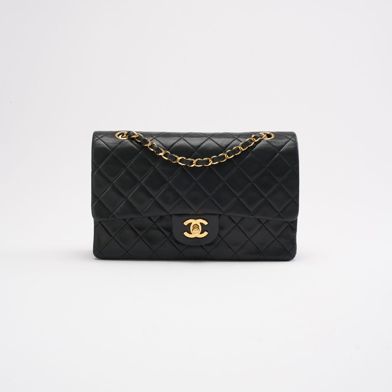 Chanel Vintage Black Classic Double Flap Bag 1991