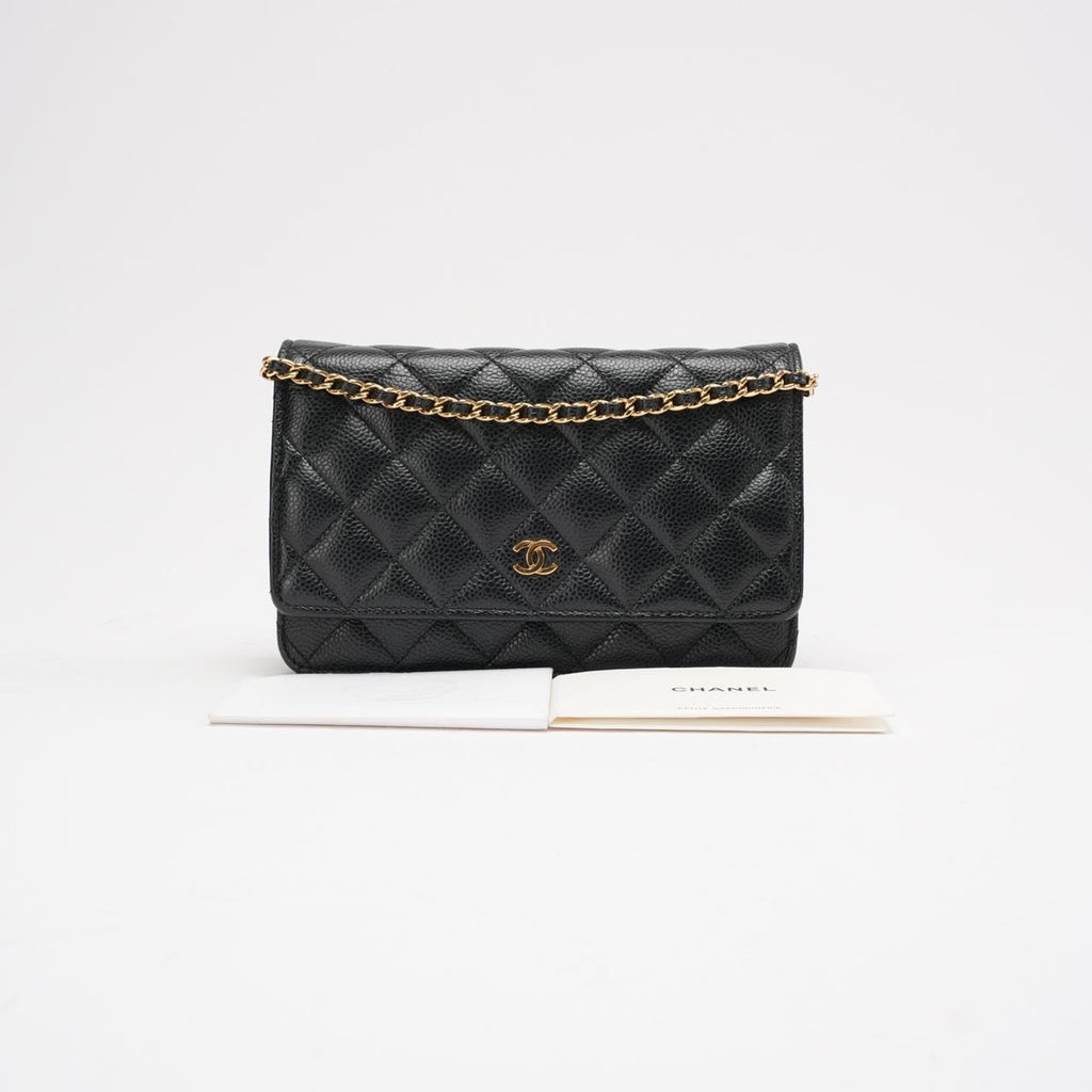 Chanel Black Classic Wallet on Chain (WOC) Caviar 2018