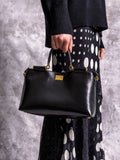 Vittoria Handbag in Black Calfskin