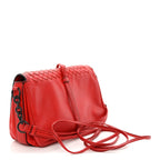 Nappa Intrecciato Small Double Pocket Flap Red