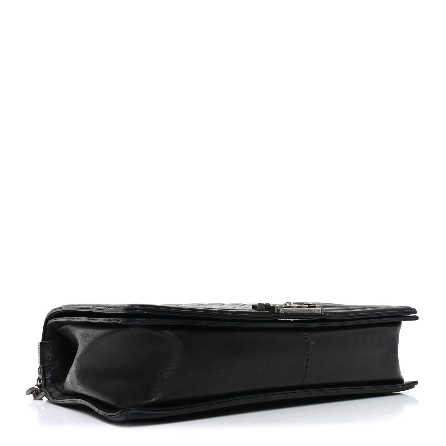 Lambskin Quilted Large Boy Flap Black