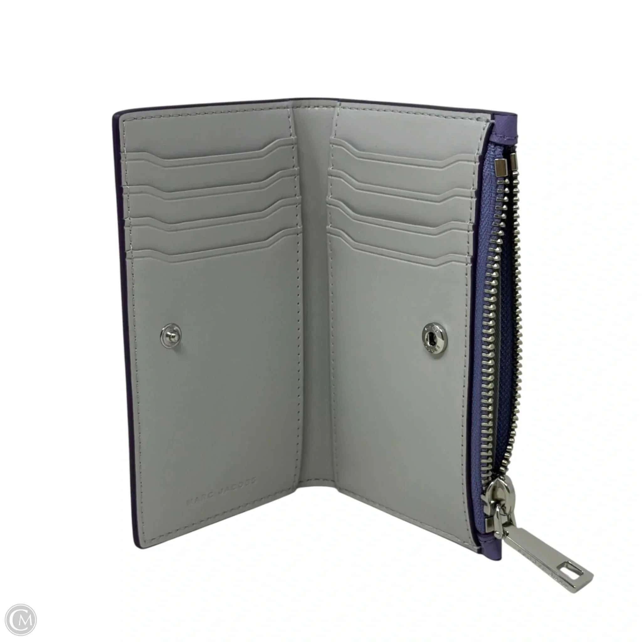 Medium Leather Compact Wallet Designer By Marc Jacobs, Size: Small