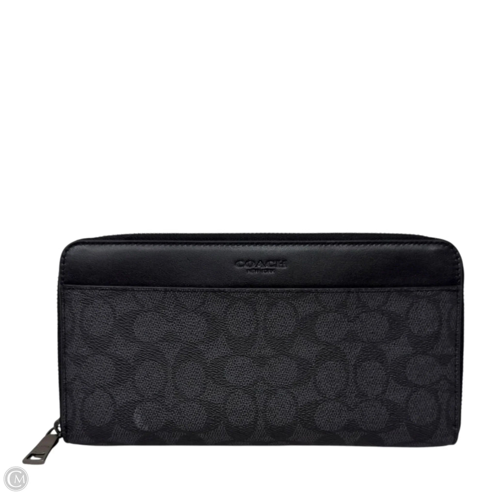 Men's Document Wallet In Signature Canvas Designer By Coach, Size: Large