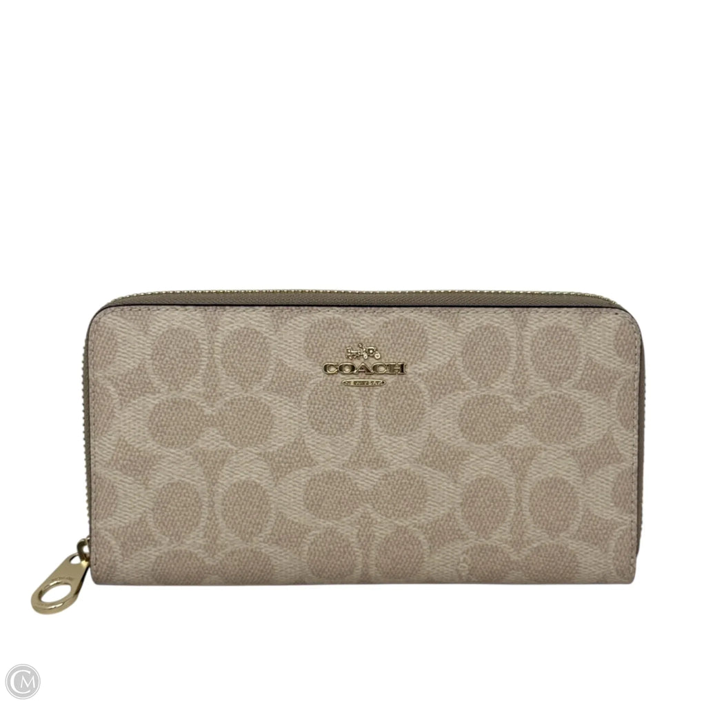 Long Zip Around Wallet In Signature Canvas Designer By Coach, Size: Medium