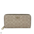 Long Zip Around Wallet In Signature Canvas Designer By Coach, Size: Medium
