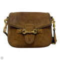 Lady Web Shoulder Bag In New Marron Suede With Antique Gold Horsebit Hardware Luxury Designer By Gucci, Size: Medium