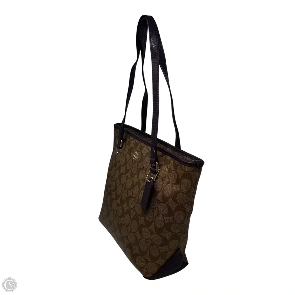 Signature Tote Designer By Coach, Size: Medium