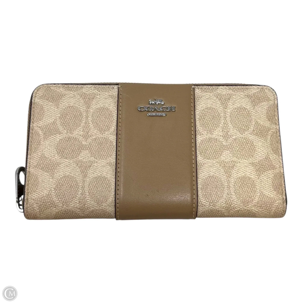 Stripe Long Zip Around Wallet Designer By Coach, Size: Large