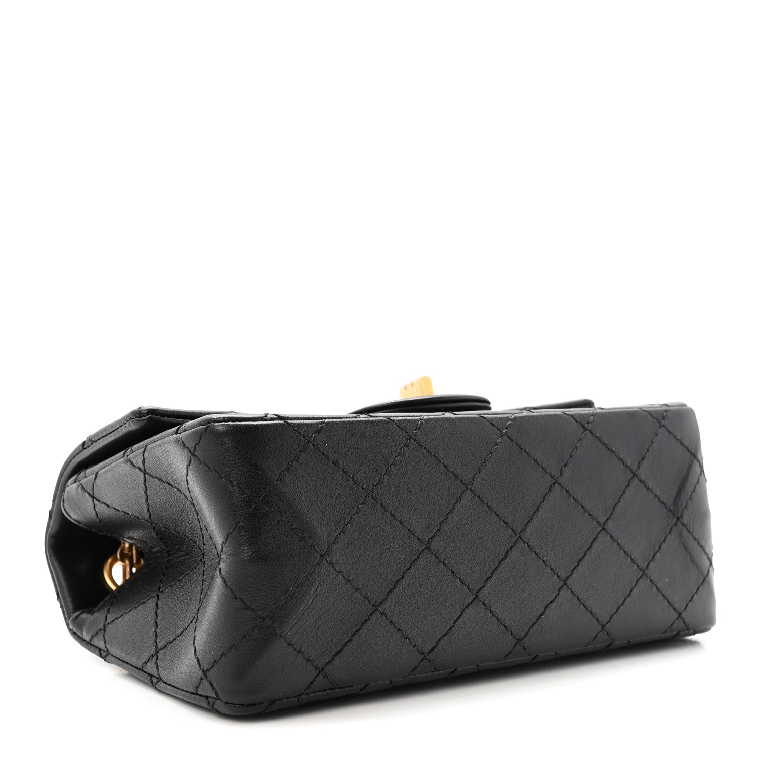 Aged Calfskin Quilted 2.55 Reissue Mini Flap Black