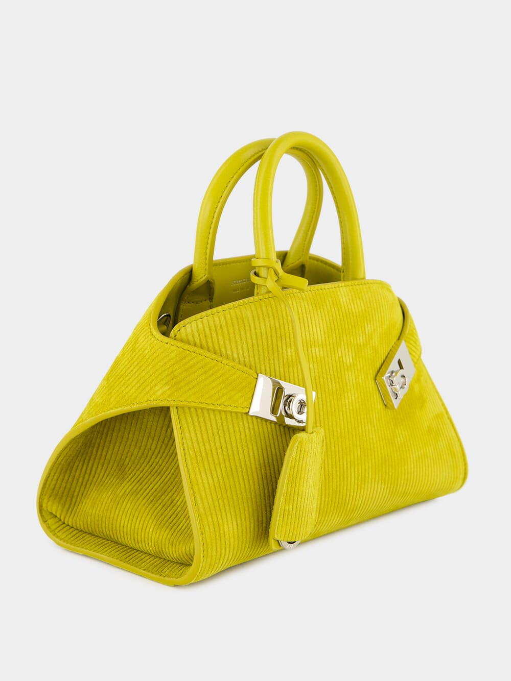 Lemon Mini Hug Suede Corduroy Handbag