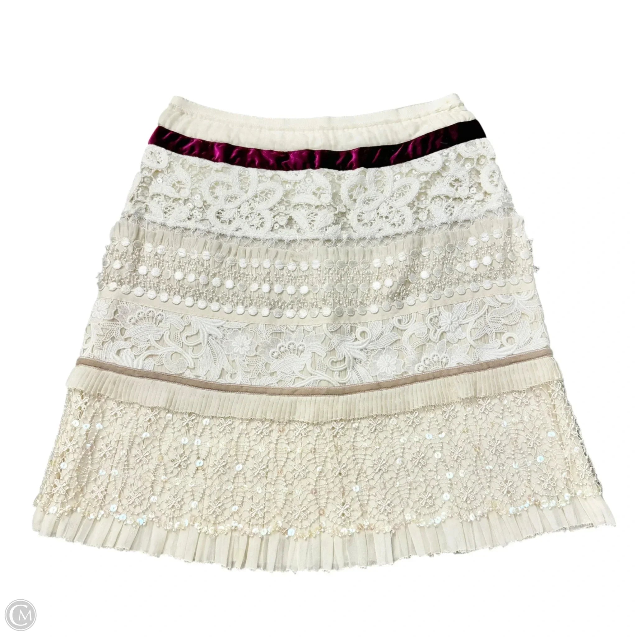 Skirt Luxury Designer By Louis Vuitton In Cream, Size: 2