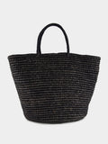 Black Straw Maxi Tote