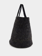 Black Straw Maxi Tote