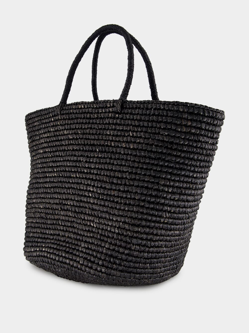 Black Straw Maxi Tote