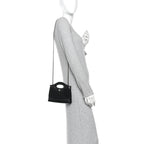 Tweed Shiny Calfskin Quilted Nano 31 Shopping Bag Black