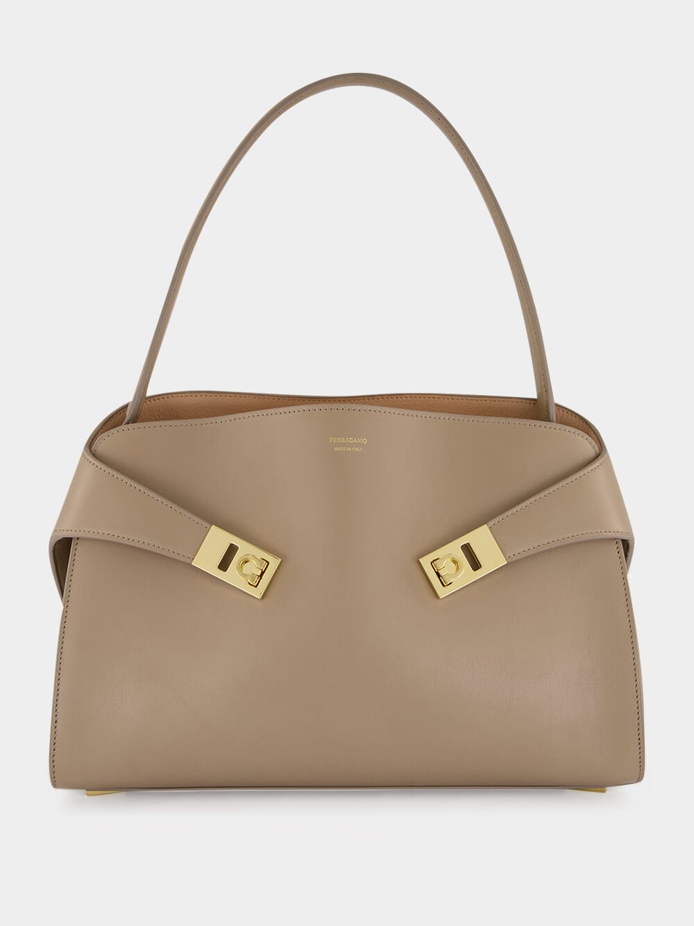 Warm Taupe Medium Hug Soft Shoulder Bag