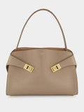 Warm Taupe Medium Hug Soft Shoulder Bag