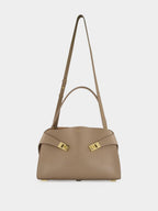 Warm Taupe Medium Hug Soft Shoulder Bag