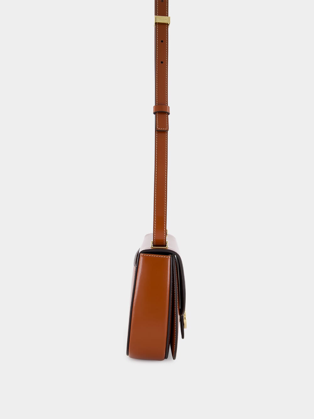 Dark Cognac Double Gancini North-South Crossbody Bag